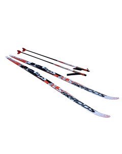 Комплект лыж Brados LS с насечкой с палками и креплениями NNN красны размер 160 см Stc