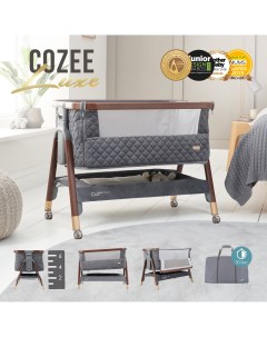 Колыбель CoZee Luxe Walnut Slate с колесами 211208 6581 Tutti bambini