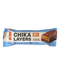 Шоколадный батончик Chika Layers Лесной орех с карамелью 60 г Chikalab