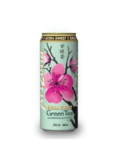 Холодный чай Extra Sweet Green Tea Ginseng and Honey 0 680 л США Упаковка 24шт Arizona