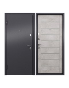Дверь входная для квартиры металлическая 860х2050 левая темно серый серый Nobrand
