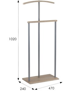 Вешалка костюмная Дэви 1 металлик дуб сонома от фабрики Мебелик
