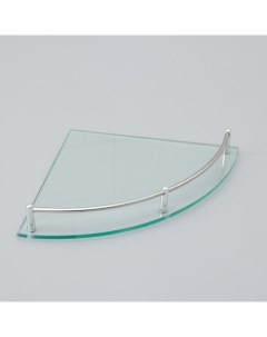 Полка угловая для ванной комнаты 24x24x4 см металл стекло Nobrand
