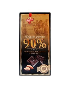 Шоколад Элитный горький 90 85 г Спартак