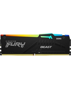 Оперативная память для компьютера 32Gb (1x32Gb) PC5-41600 5200MHz DDR5 DIMM CL40 Fury Beast RGB KF552C40BBA-32 Kingston