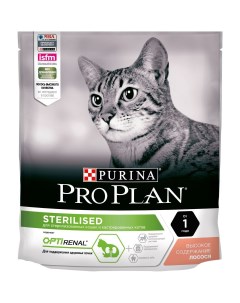 Корм для кошек Sterilised для стерилизованных кошек и кастрированных котов с лососем 400 г Pro plan