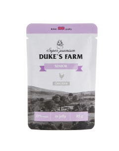 Корм для кошек для пожилых кошек курица пауч 85г Duke's farm