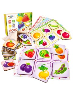 Настольные игры для детей Лото Фрукты овощи ягоды деревянные игрушки Радуга Кидс подаро Raduga kids