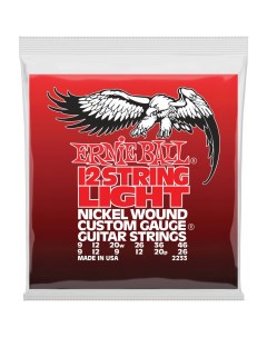 Струны для 12 струнной 2233 Nickel Wound Light 9-46 электрогитары Ernie ball