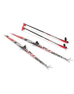 Лыжный комплект Brados LS 75 мм 150 см step JR красно белый черный Stc