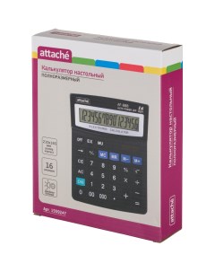 Калькулятор настольный AF 888 16 разрядный черный 210x165x48 мм Attache