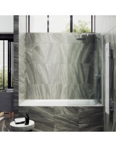 Шторка на ванну MGV 92 1ш 600x1400 в широком профиле Белый стекло сатиновое Maybah glass