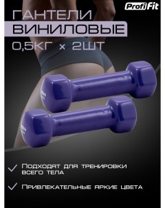 Гантели PROFI FIT для фитнеса виниловые 0 5 кг 2 шт Profifit