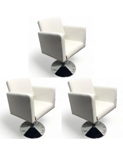 Парикмахерское кресло Кубик LUX Белый 3 кресла Nobrand