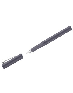Ручка перьевая Grip 2010 синяя F 0 6мм трехгран бархатный серый корпус Faber-castell
