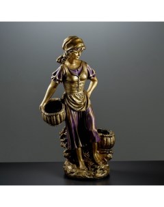 Цветочное кашпо Девушка с двумя корзинами 1348374 бронзовый 1 шт Хорошие сувениры