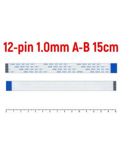 Шлейф FFC 12 pin Шаг 1 0mm Длина 15cm Обратный A B AWM 20624 80C 60V VW 1 Оем