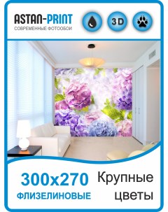 Фотообои флизелиновые Крупные цветы 300х270 Astan