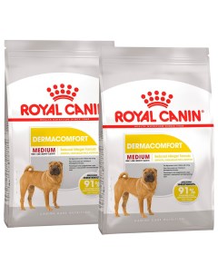 Сухой корм для взрослых собак средних пород Dermacomfort при аллергии 6 кг Royal canin