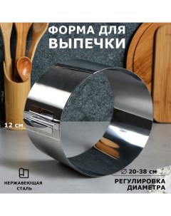 Форма для выпечки и выкладки с регулировкой размера Круг H 12 см D 20 38 см Tas-prom