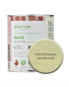 Твердое масло Краска для стен потолков и ОСБ плит 750мл Пастельно зеленый Gnature