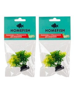 Растение для аквариума Homefish Риччия вертикальная пластиковое с грузом 4 см 2 шт Home-fish