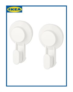 ТИСКЕН Крючки с присоской 2 шт белый TISKEN Ikea