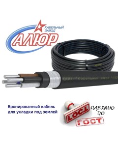 Силовой кабель 00 00100483 АВБбШв 1 м для прокладки в земле Алюр