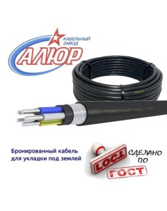 Силовой кабель 00 00100302 АВБбШв 1 м для прокладки в земле Алюр