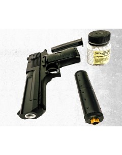 Игрушечный пистолет пневматический Металл Desert Eagle K111S с глушителем Killerzone