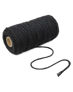 Шпагат хлопковый 2мм х 50м 4шт цвет черный шпагат для вязания Kraftcom