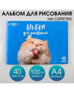 Альбом для рисования на скрепках а4 40 листов Artfox study