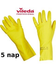 Латексные перчатки Contract Professional желтый размер M 5 пар Vileda