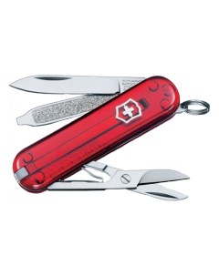 Мультитул Classic SD красный прозрачный 7 опций Victorinox