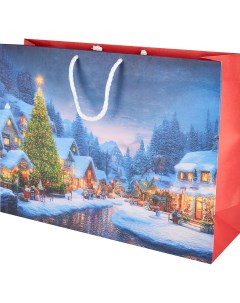 Пакет подарочный Новогодняя елка 40x30 см цвет разноцветный Симфония