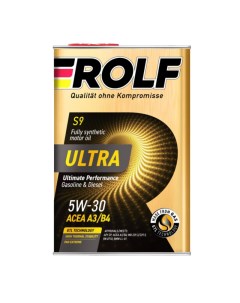 Синтетическое моторное масло Ultra S9 5W 30 A3 B4 SP 4л металл 9378078 Rolf