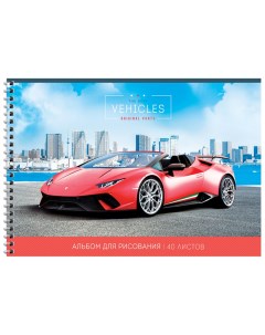 Альбом для рисования 40л А4 на гребне Авто Red car 4шт Artspace