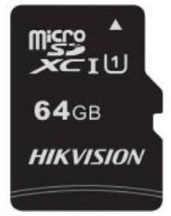 Карта памяти MicroSDXC 64GB HS TF C1 STD 64G ZAZ01X00 OD без SD адаптера 92 30MB s V30 Hikvision