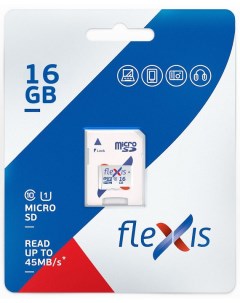 Карта памяти 16GB FMSD016GU1A Cl10 U1 c адаптером Flexis