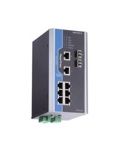 Коммутатор управляемый PT 510 SS LC HV DIN Rail switch 8 x 10 100BaseT X 2 x 100BaseFX SM LC connect Moxa