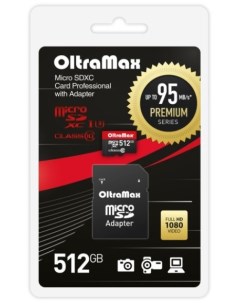 Карта памяти MicroSDXC 512GB OM512GCSDXC10UHS 1 PrU3 Class 10 Premium UHS I U3 95 Mb s SD адаптер Oltramax