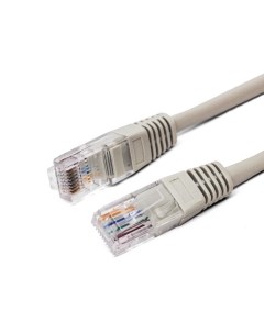 Кабель патч корд U UTP 6 кат 1м FL U6 1M 26AWG 7x0 16 мм омедненный алюминий CCA PVC серый Filum