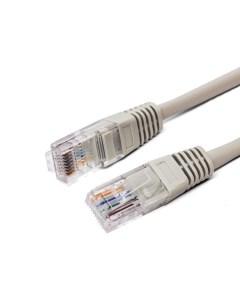 Кабель патч корд U UTP 5e кат 5м FL U5 5M 26AWG 7x0 16 мм омедненный алюминий CCA PVC серый Filum