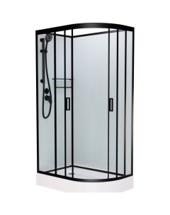 Душевая кабина F418L М Black без крыши матовое стекло Размер 100x80x220 см Frank