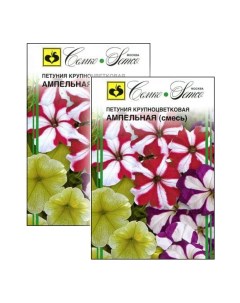 Комплект семян петуния крупноцветковая ампельная Звезда смесь 23 01208 2 упаковки Семко