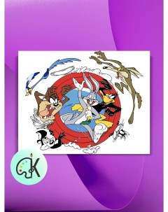 Картина по номерам на холсте Looney Tunes 30 х 40 см Культура цвета