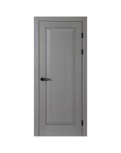 Дверь межкомнатная глухая с замком и петлями в комплекте Альпика 80x200 мм полипропилен цвет графит  Portika