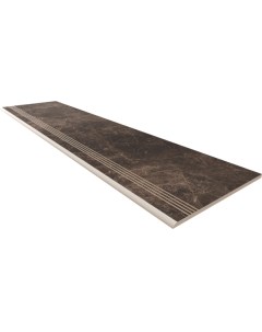 Ступень Marble Dark Brown MOG401 с насечками 30x120 Onlygres