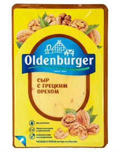 Сыр полутвердый с грецким орехом нарезанные ломтики 50 БЗМЖ 125 г Oldenburger