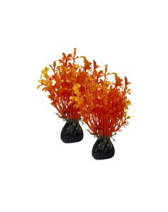 Декор для аквариума Людвигия оранжевая пластик 2 шт 10 5 см Mobicent